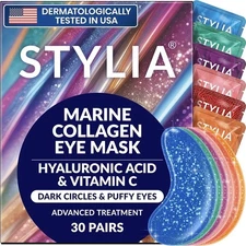 Stylia Collagen & Vitamin C Under Eye Patches for Puffy Eyes & Dark Circles - De