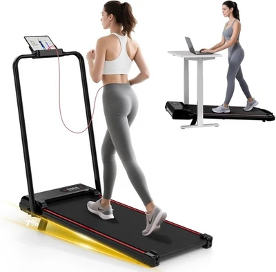 HOMEFITNESSCODE 7% Steigung Elektrisches Laufband Leises Mini Walkpad für Home Fitness 8KM/H