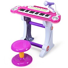 Electronic Keyboard 37 Key Toy Piano Musical Toy MP3 Input w/ Microphone for Kid