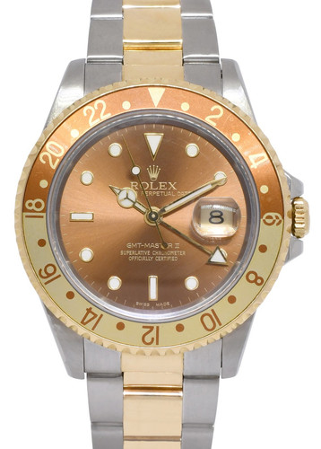 Rolex GMT-Master II 18k Yellow Gold/Steel Root Beer 40mm Vintage Watch '76 16713
