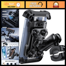 Universal Motorcycle Phone Mount Holder - Dual Vibration Dampener, Secure Grip
