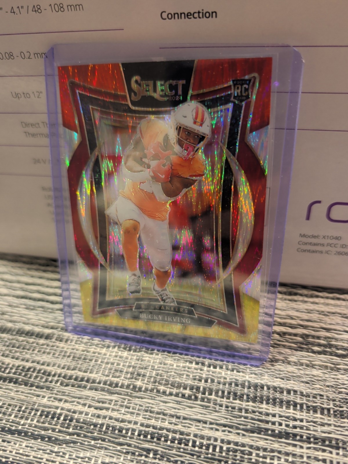 2024 Panini Select - Concourse Bucky Irving #4 Red & Yellow Shock Prizm (RC)