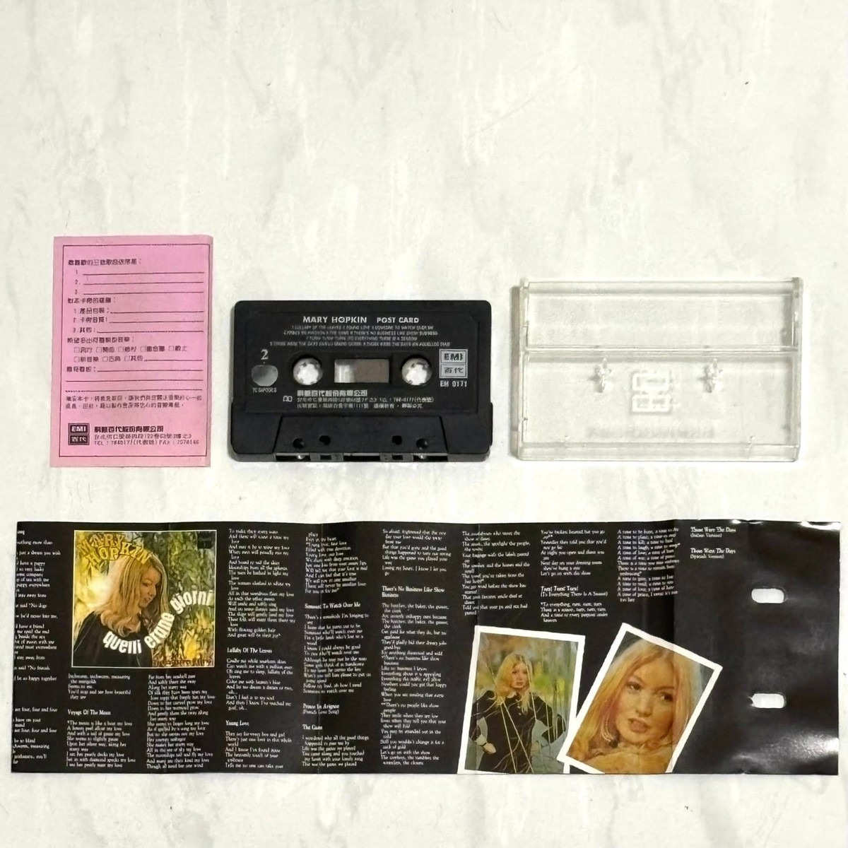 Mary Hopkin 1991 Post Card Taiwan Edition Cassette Tape / Beatles
