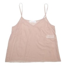 SEE BY CHLOE Womens Pink Blouse Sleeveless V-Neck S Cotton Summer Top