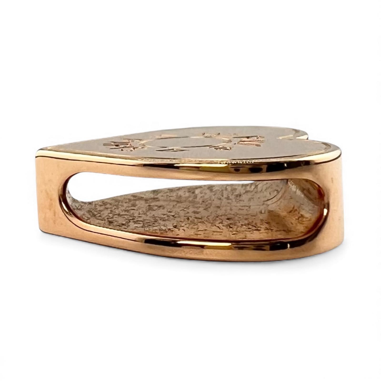 Pristine HERMES Scarf ring Twilly Ring Heart Rose… - image 5