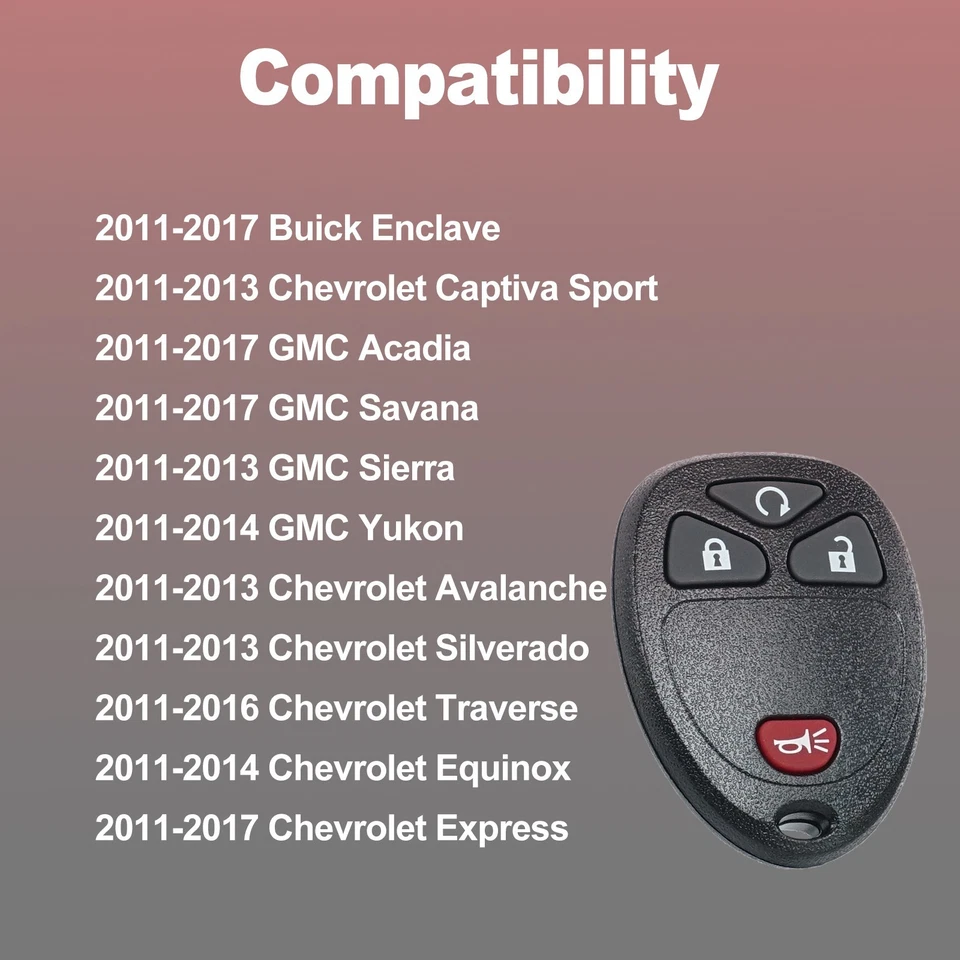 2 For 2011- 2014 Chevrolet Equinox Traverse Express Remote Car Key Fob OUC60221 - Image 2 of 3