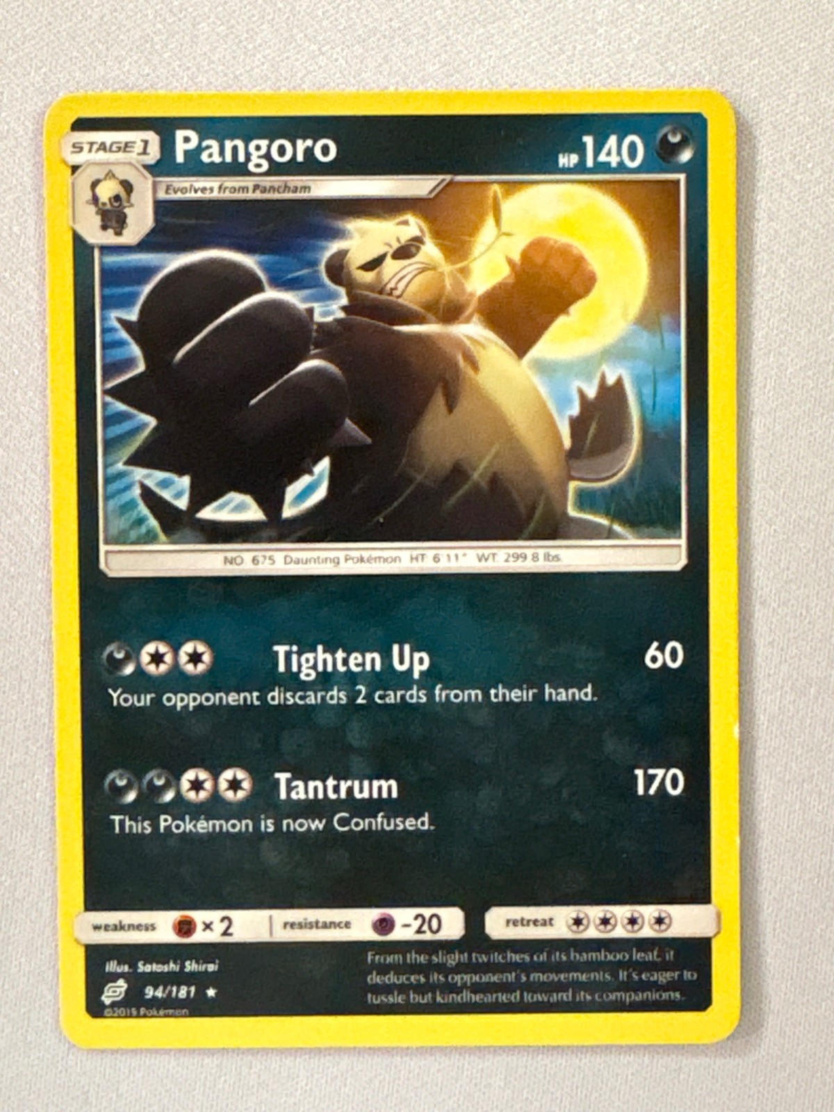 PANGORO 94/181 RARE TEAM UP POKEMON LP