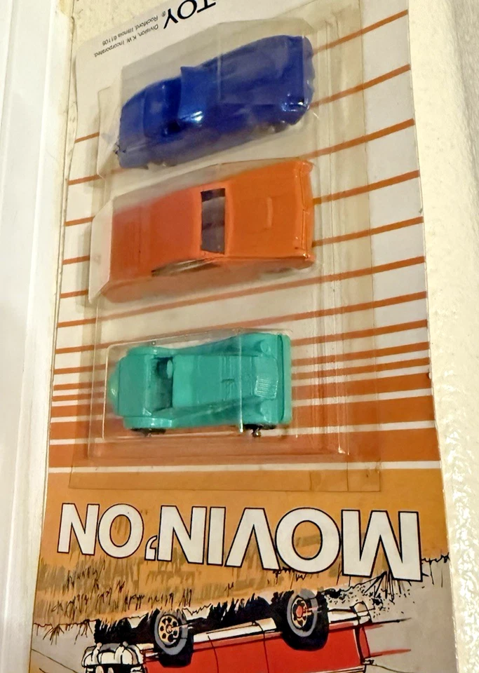 1981 MidgeToy Cars Set of 3 –Green, Orange & Deep Sea Blue–NOS Vintage Die-Cast - Image 4 of 4