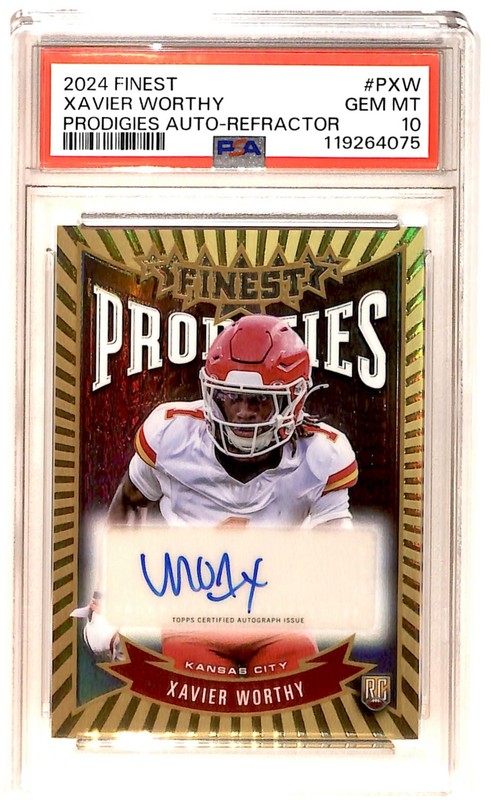 2024 Finest Prodigies Refractor Xavier Worthy Rookie Auto PSA 10 BG6