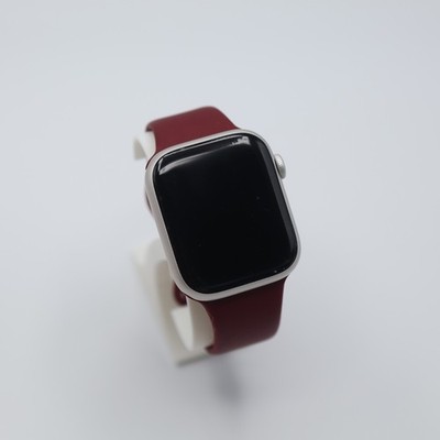 Apple Watch Series 9 45mm Large Starlight Excellent Maroon Silicone Band