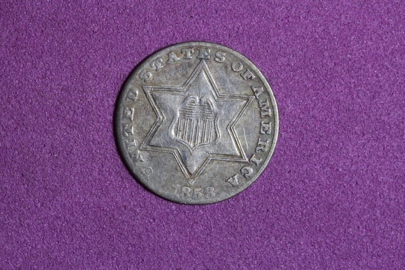 ESTATE FIND 1858- Three Cent Silver #P29181