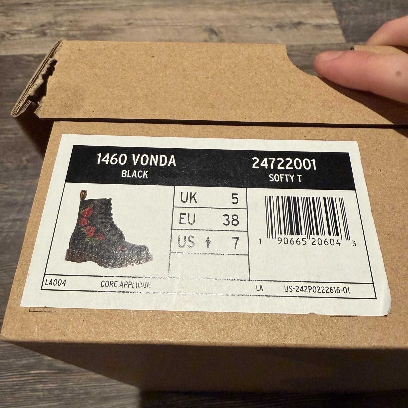 Doc Dr Martens Vonda Mono Shoes Womens Embroidered Size 7 Flower Combat Boots US thumbnail 7