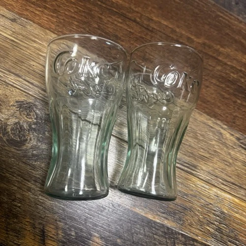 Vintage Coca-Cola Glasses Small Glass Cups 6oz Set Of 2