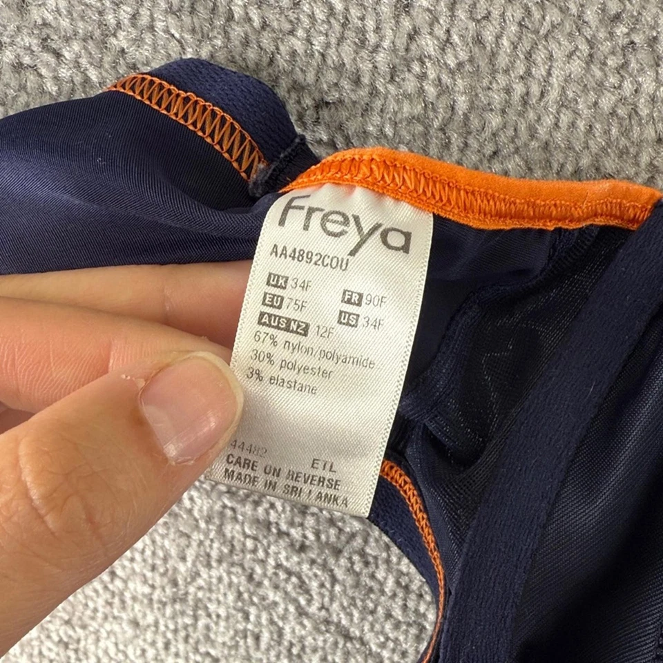 Freya Blue Orange Bra Sports Bra Womens Size 34 F 34F Athletic Active Work Out - Image 2 of 4