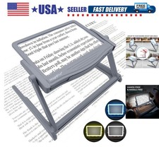 Patented 5X Large LED Page Magnifier with Detachable Stand  Eye Caring 3 Col...