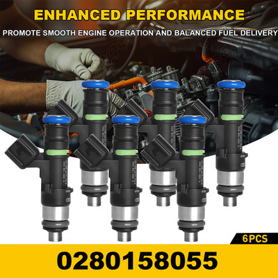 6Pcs New Upgrade Fuel Injectors 0280158055 For 2007-2010 Ford Explorer 4.0L A A