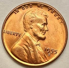 1955-S  Uncirculated BU Red RD - Lincoln Wheat Cent  ~ B869
