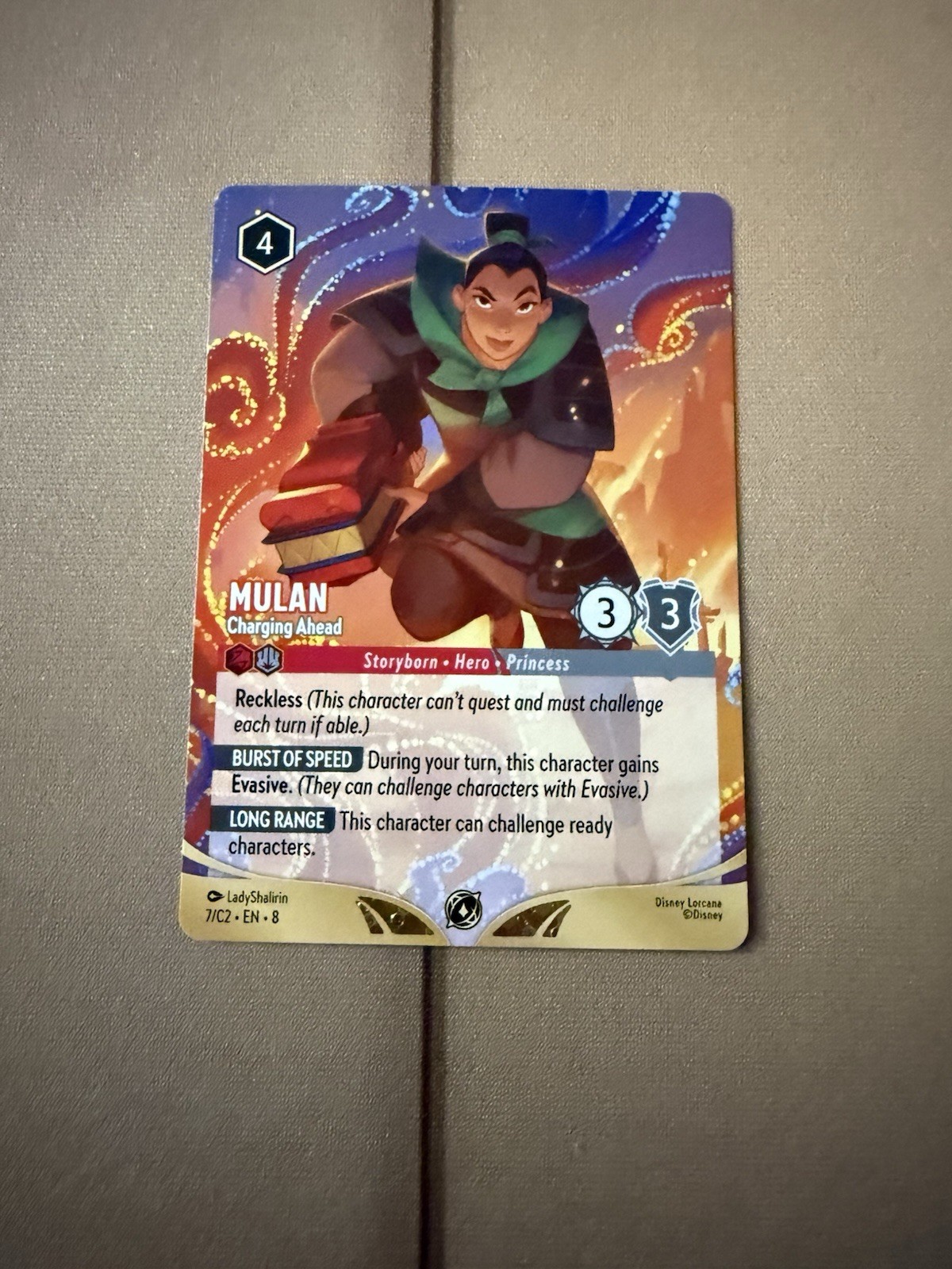 Mulan Charging Ahead Non Foil Promo Disney Lorcana Challenge DLC 7/C2 NM
