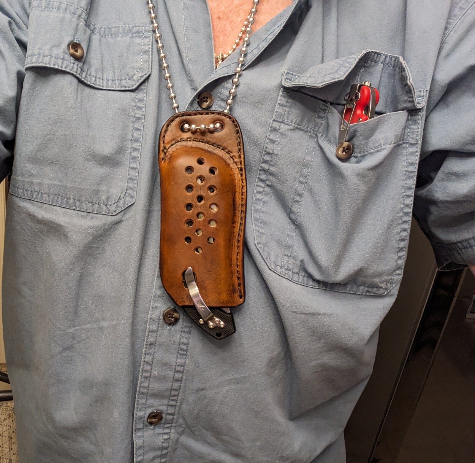 Chain Sheath NEW COLD STEEL S35VN MEDIUM 4IN TALWAR + LEATHER NECK SHEATH + 6MM BALL ...
