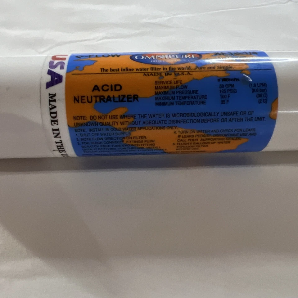 Omnipure XF10 All Calcite Acid Neutralizer 10’’ Inline Water Filter 3/8 T-48 - Image 3 of 4