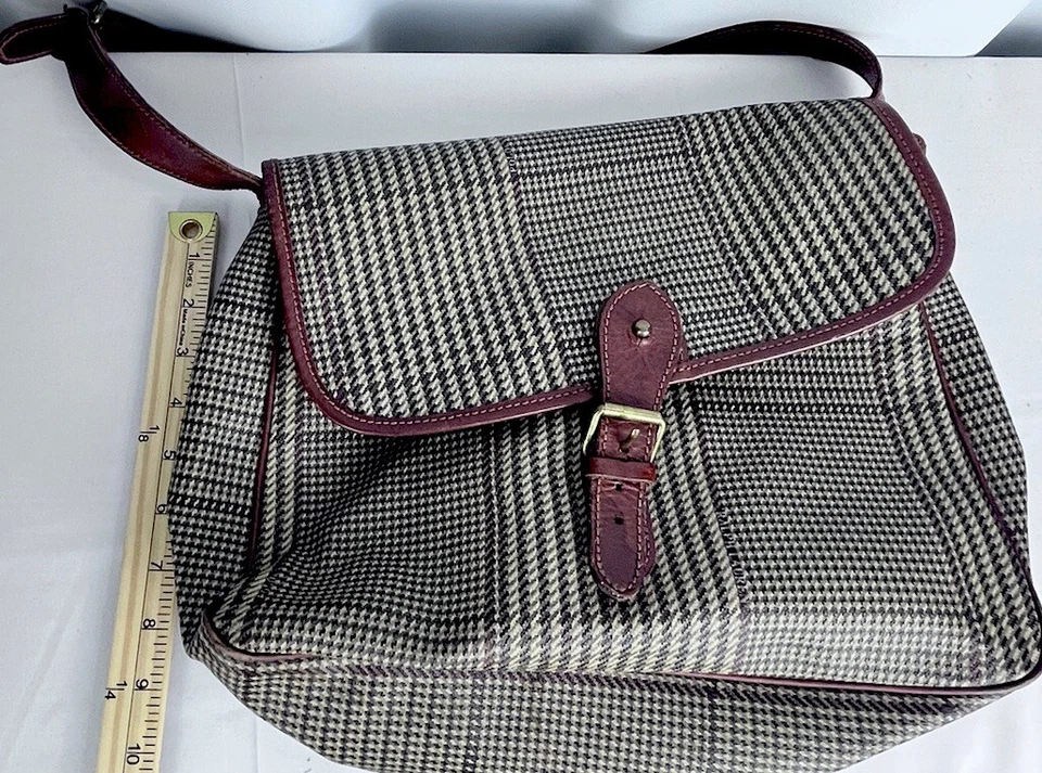 Bandolera POLO RALPH LAUREN Auténtica Borde Marrón de Lona y Cuero Foto 4 de 4