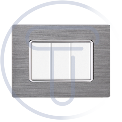 Blocco a 3 prese con terra sporgente, grigio/argento | Leroy Merlin