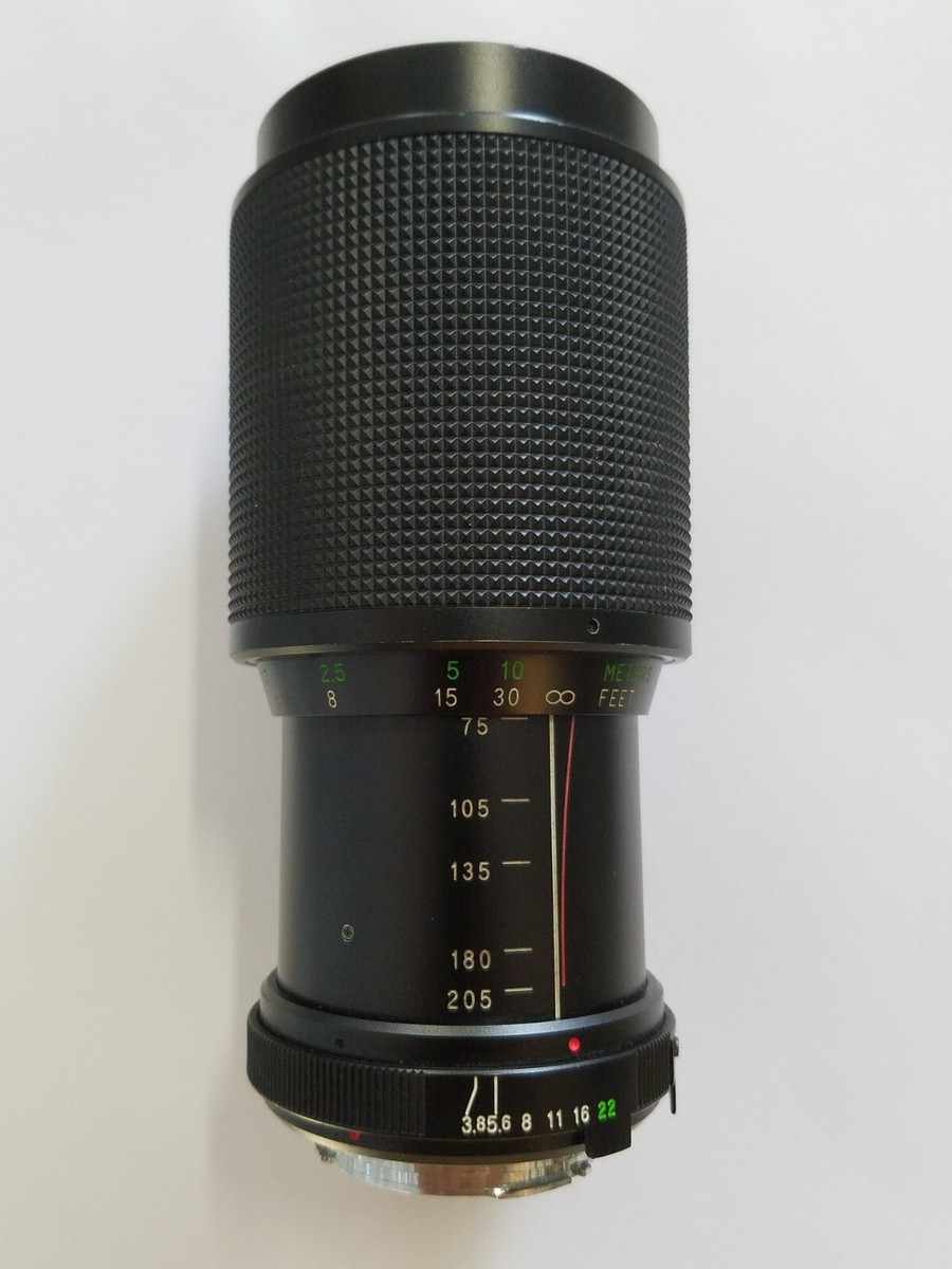 Vivitar 75-205mm f/3.8 Macro Focusing Zoom Lens For Minolta MD