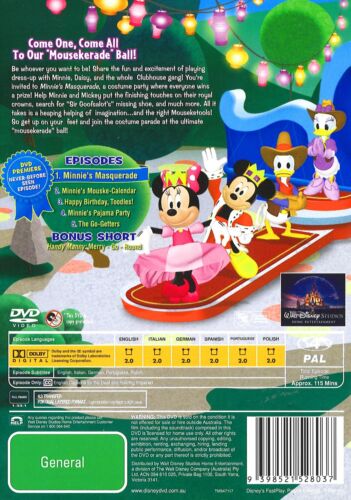 595NEW SEALED DISNEY MINNIE'S MASQUERADE DVD Region 4 - Picture 2 of 2