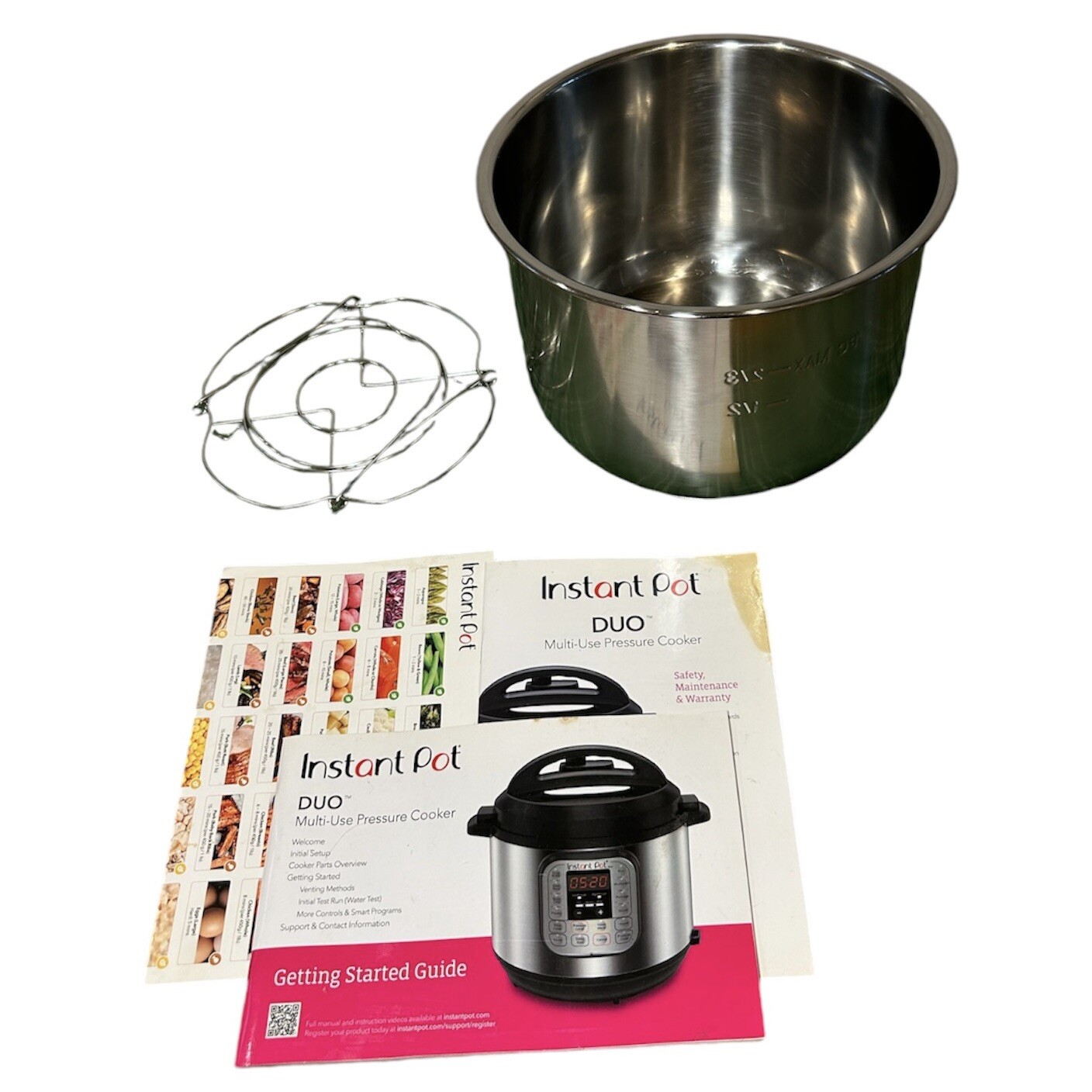 Instant Pot IP-DUO60 6 qt Stainless Steel Liner Pot Trivet Manual-image