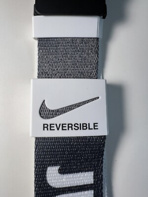 nike men's reversible grey white golf belt
