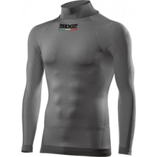 SixS Long Sleeve Turtleneck Jersey Base Layer Top Dark Grey