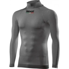 SixS Long Sleeve Turtleneck Jersey Base Layer Top Dark Grey