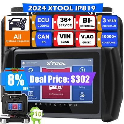 XTOOL IP819 Auto OBD2 Scanner Car All System Diagnostic Tool IMMO E^CU Coding