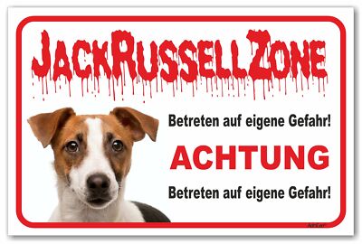 AdriLeo Schild - Vorsicht Jack Russell Terrier - Zone - Achtung Hund