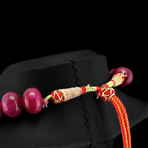 BRILLIANT FINEST 966.50 CTS EARTH MINED RED RUBY ROUND BEADS NECKLACE STRAND - Image 3 of 3