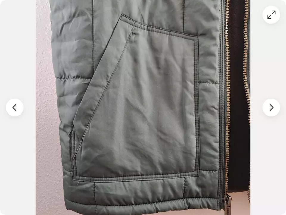 Weatherproof Vintage Mens XL Green Quilted Puffer Vest Fleece Lined Jumbo Zipper - Image 3 of 4