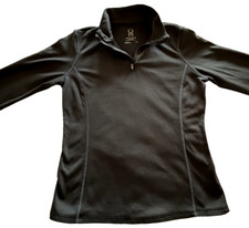 Spyder 1/4 Zip Pullover Women's Pullover Top Med M Black 1/4 Zip Long Sleeve