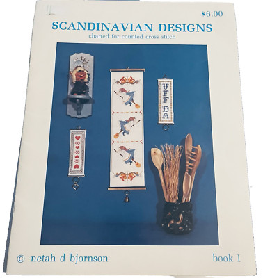 VTG Scandinavian Designs Book I by Netah D Bjornson Cross Stitch Chart Leaflet
