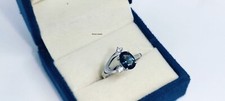100 Natural London Blue Topaz Ring 925 Sterling Silver Handmade Ring
