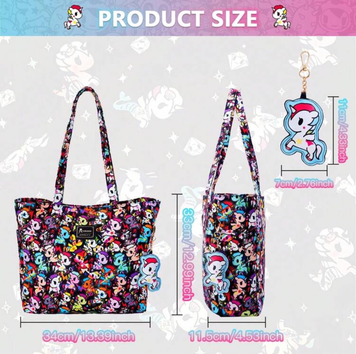 Mesuca tokidoki Unicorno Cartoon Kawaii y2k Lrg Capacity Shoulder