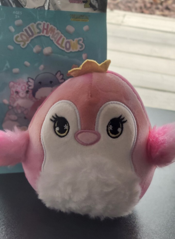 New Squishmallow Scented Mystery Squad Pink Piper Penguin Crown Plush ...