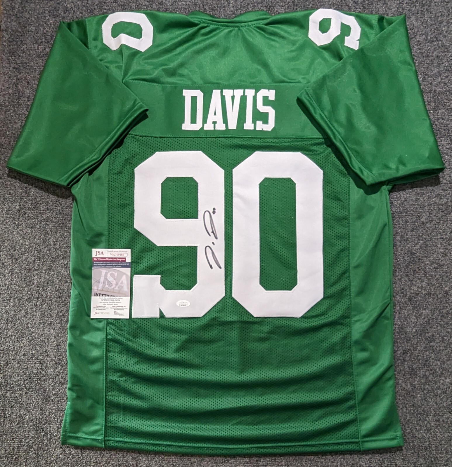 Jordan Davis Autographed Signed Philadelphia Eagles JERSEY JSA COA 