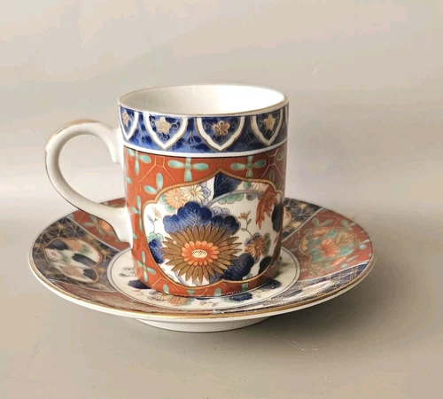Vintage Otagiri OMC Japan Floral Espresso Small Tea Coffee Mug Cup & Saucer