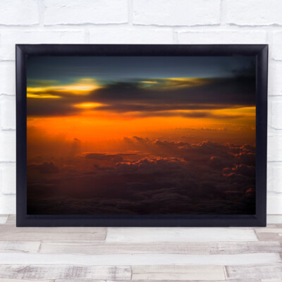 Himmel Wolken Landschaft Lichtstrahlen Sonne Sonnenlicht Wolke bewölkt Sonnenuntergang Wandbild Kunstdruck