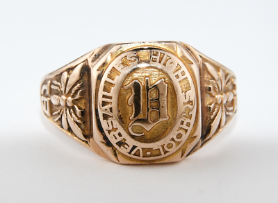 Vintage 1954 10K Yellow Gold Versailles High School Class Ring