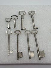 Vintage Skeleton Keys Lot Of 8 Cut And Uncut Assorted Sizes Taylor Lock Co