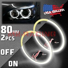 2x 80mm 3.15 Led Halo Rings Angel Eyes Hid Super White Headlight Fog Light