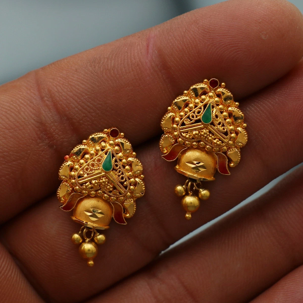 Earrings In 22Kt Yellow Gold (3 gram) The Tisya Earrings