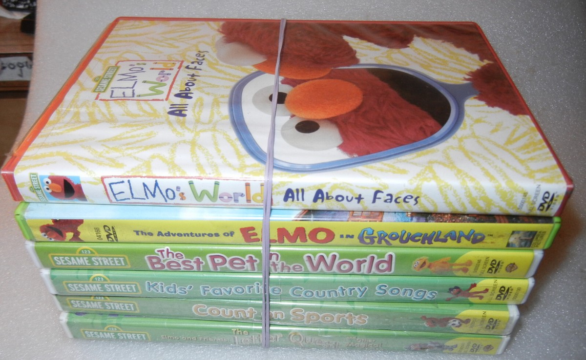 6 Lot DVD - Sesame St Count on Sports, Elmo's World, Pet World