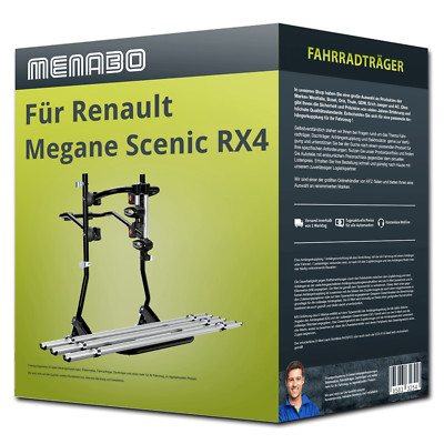 Menabo Fahrradträger Cobra Plus schwarz/silber für Renault Megane Scenic RX4 JA